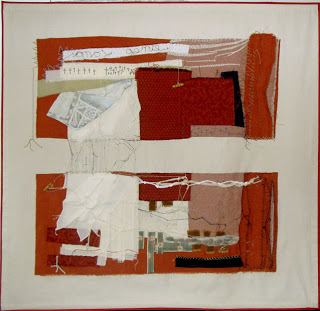  América (2007) Ensamble textil. Telas, hilos, gasa, cordones, piedras. 144 x 144 cm